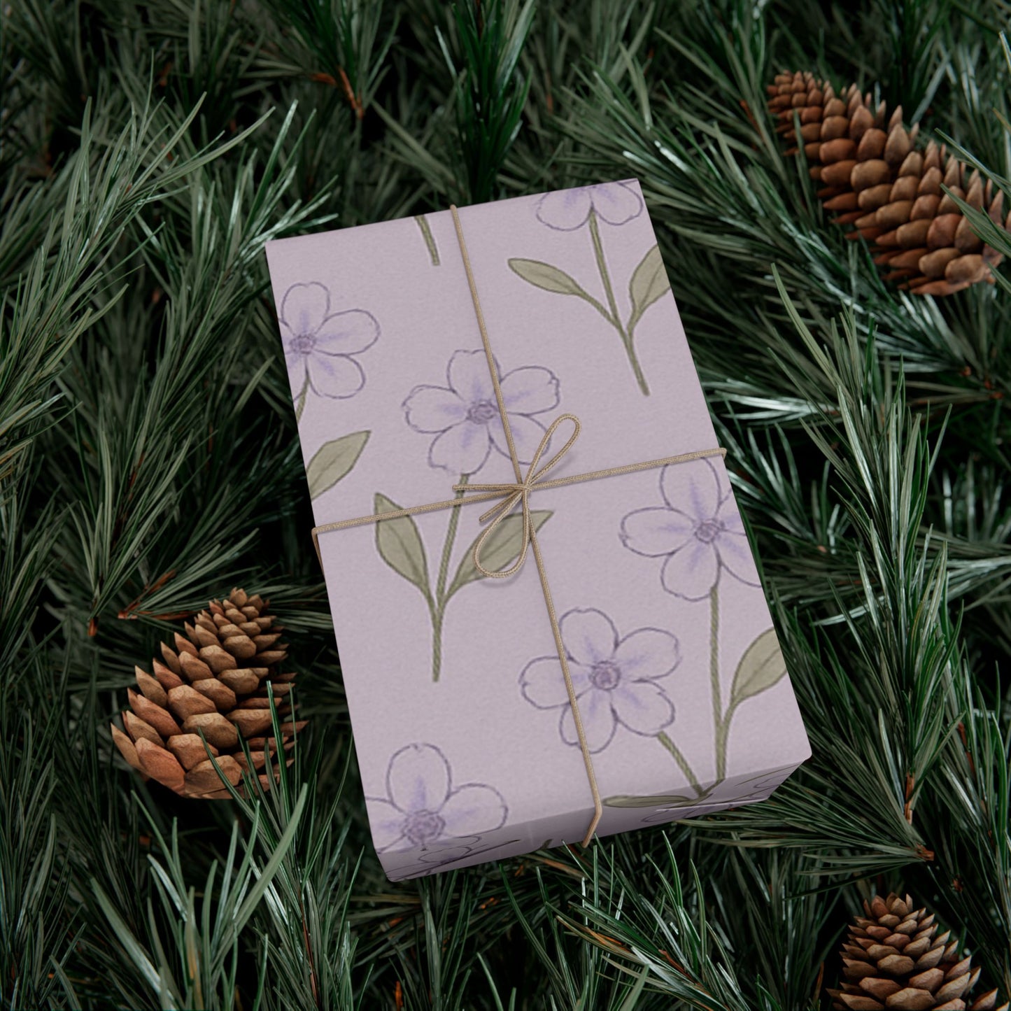 "MUM" Gift Wrap Paper - Floral Lavender