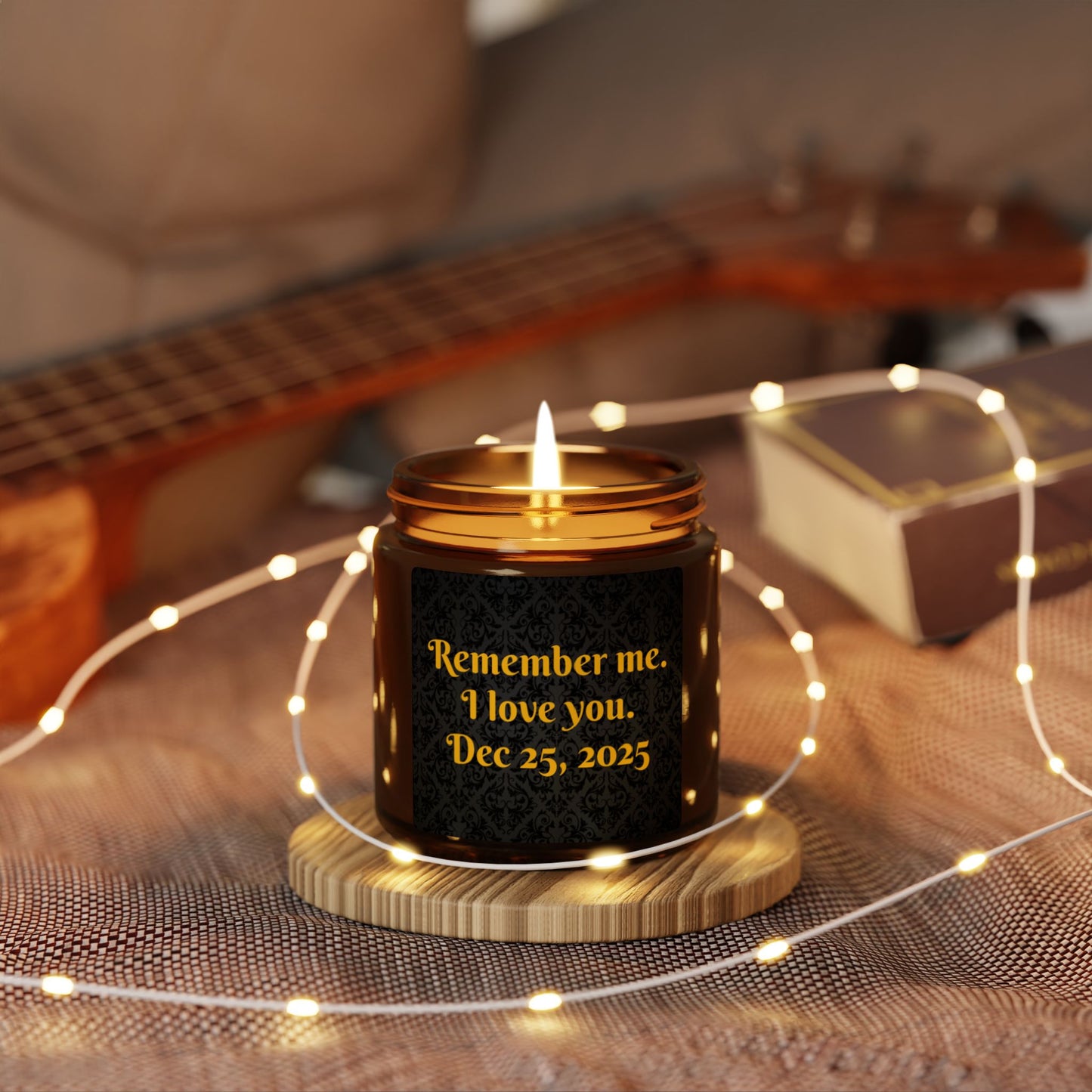 Memorial Scented Candle - "Remember me. I love you" (Amber Jar, Personalized Date)