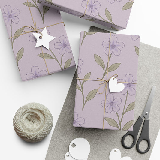 "MUM" Gift Wrap Paper -  Floral Lavender