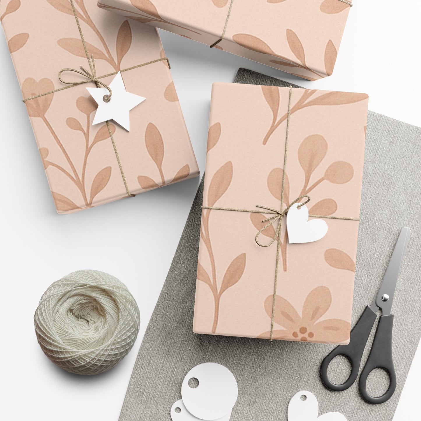 "NANA" Gift Wrap Paper Floral Peach