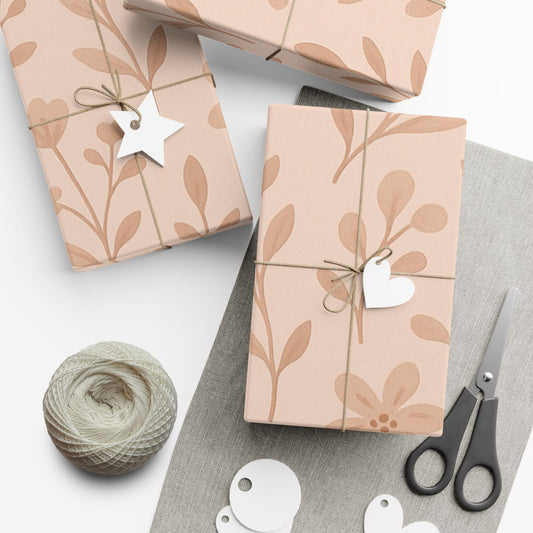 "NANA" Gift Wrap Paper Floral Peach