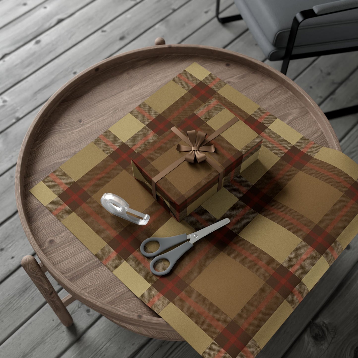 "POPS" Wrap Paper Plaid Gift