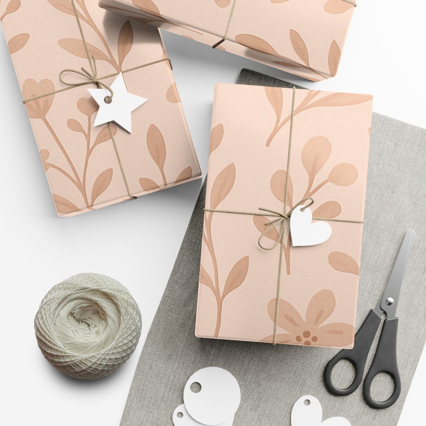 "NANA" Gift Wrap Paper Floral Peach