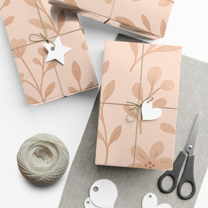 "NANA" Gift Wrap Paper Floral Peach